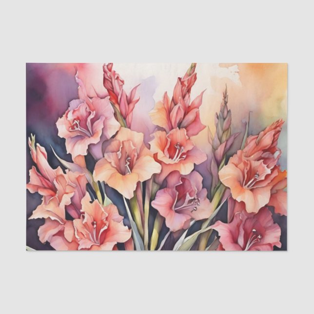 Papier Mousseline Elégante aquarelle Gladiolus (Recto)