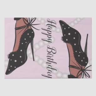 Papier Mousseline Elégante beauté talon Fashionista Anniversaire ros