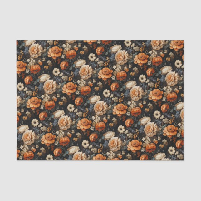 Papier Mousseline Élégante chute florale (Recto)