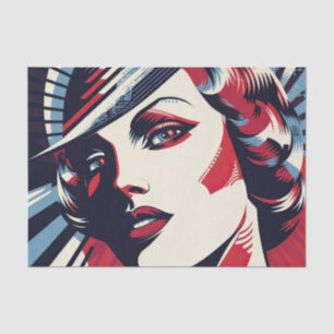 Papier Mousseline Élégante dame art déco