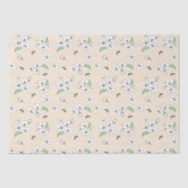 Papier Mousseline Élégante fleur de cerisier abeilles Tissu Papier