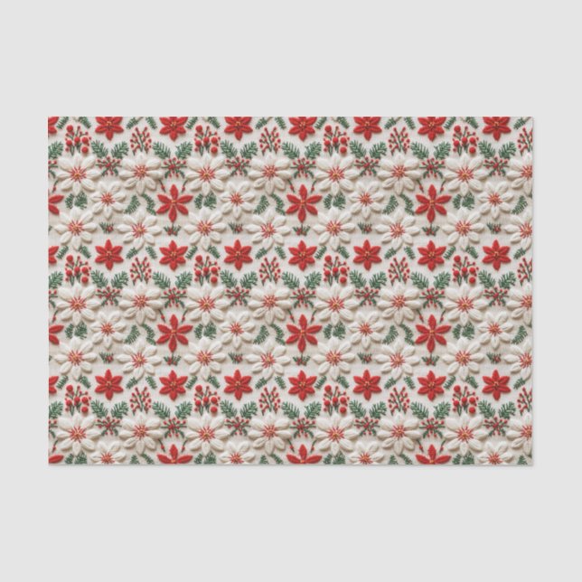 Papier Mousseline Élégante florale de Noël (Recto)