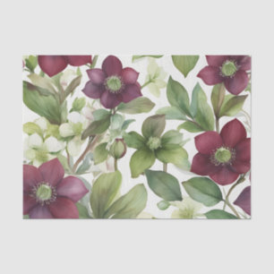 Papier Mousseline Elégante Freesia Floral Purple Aquarelle