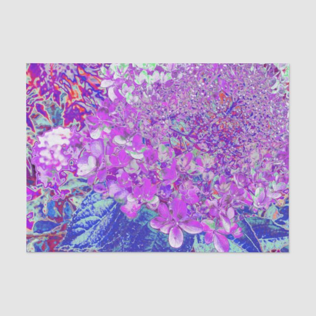 Papier Mousseline Élégante Hydrangée violette et bleu limelight (Recto)