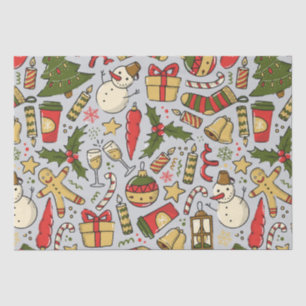 Papier Mousseline Élégante impression de Noël Festive Holiday Desi