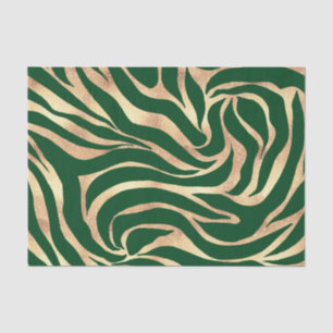 Papier Mousseline Elégante Parties scintillant or Zebra Green Poster