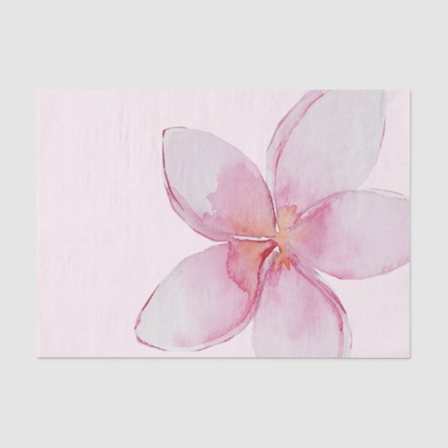 Papier Mousseline Élégante Plumeria hawaïenne exotique (Recto)