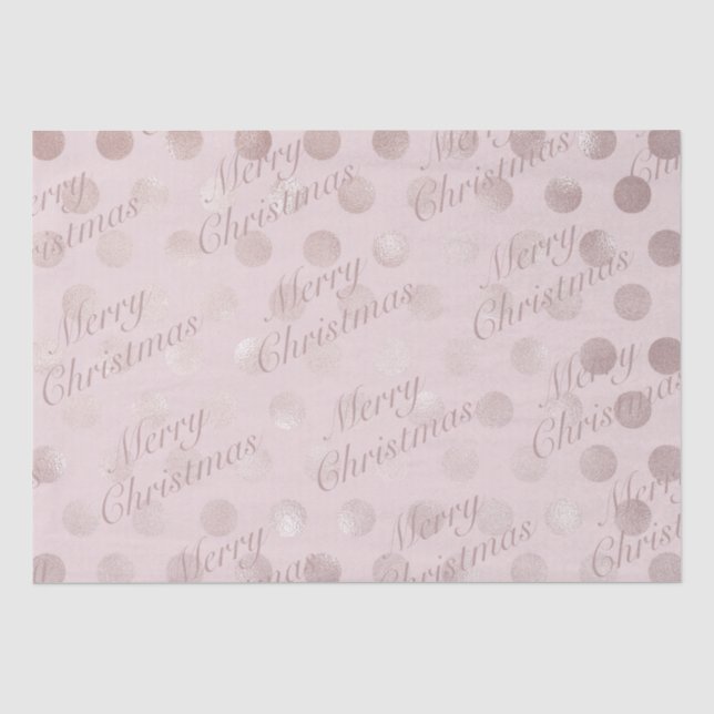 Papier Mousseline Élégante Pointe rose Joyeux Noël (Recto)