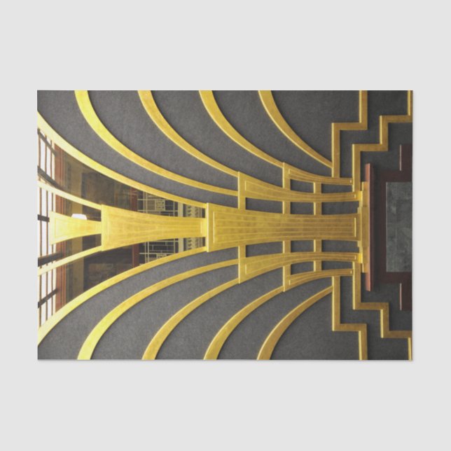 Papier Mousseline Elégante Porte Art Déco Design Tissu Papier (Recto)