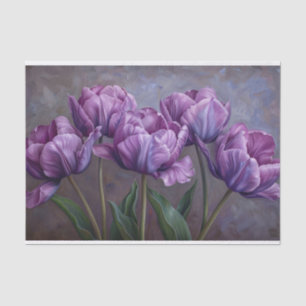 Papier Mousseline Élégante Tulipes pourpres Découpage