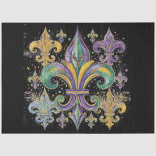 Papier Mousseline Élégantes couleurs de Mardi Gras noires découpage