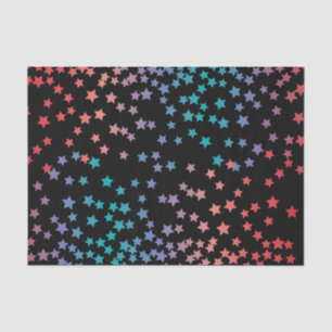 Papier Mousseline Élégantes étoiles noires et arc-en-ciel étoile cie