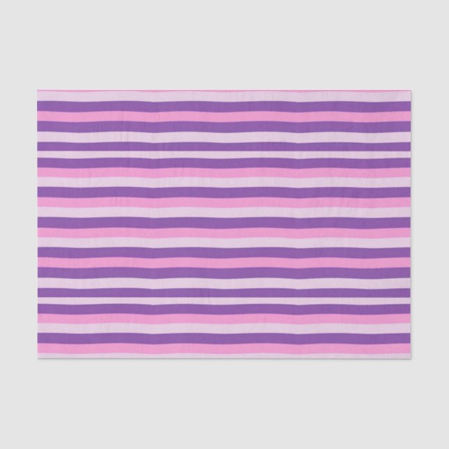 Papier Mousseline Élégantes rayures florales rose et pourpre (Recto)