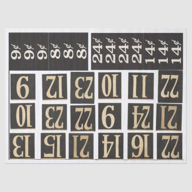 Papier Mousseline Éléments numérotés de journal d'ordure (Recto)