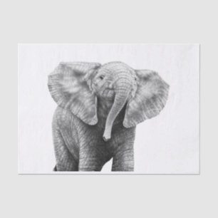 Papier Mousseline Éléphant africain de bébé