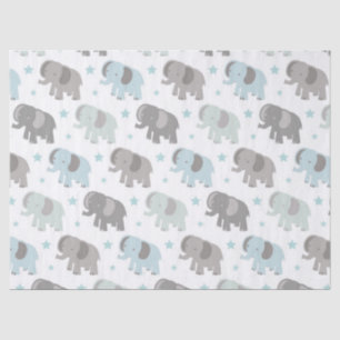 Papier Mousseline Éléphant de bleus layette