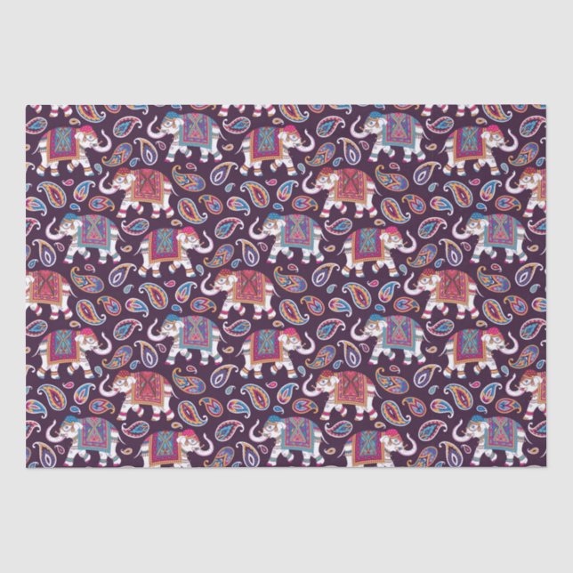Papier Mousseline Eléphant habillé (Recto)