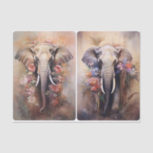 Papier Mousseline Eléphants Boho