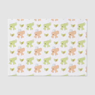 Papier Mousseline Eléphants doux Papier à thème pour bébé