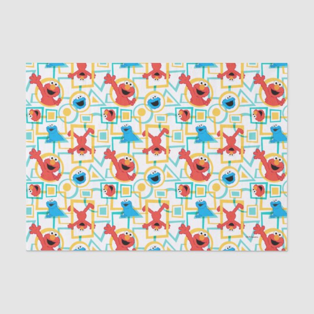 Papier Mousseline Elmo & Cookie Monster Fun Shapes Motif (Recto)