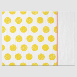 Papier Mousseline Emballage cadeau Poche Pointe Jaune Orange Blanc