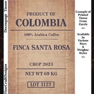 Papier Mousseline Emballage Café Arabica Rustique FC8 Découpage