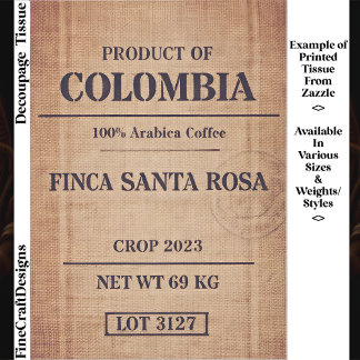 Papier Mousseline Emballage Café Arabica Rustique FC8 Découpage