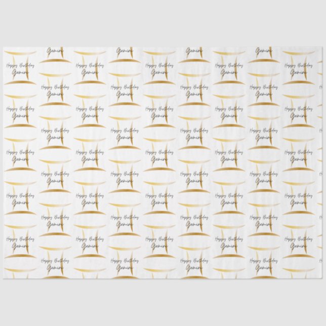 Papier Mousseline Emballage d'anniversaire de Gemini (Recto)