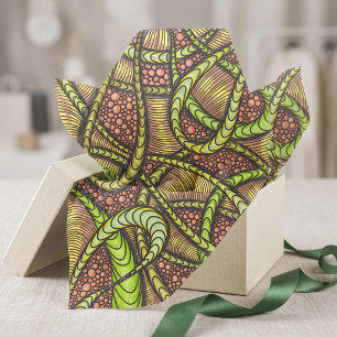 Papier Mousseline Emballage de boutique abstrait boho vibrant et ter