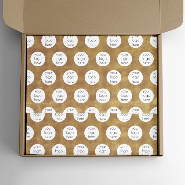 Papier Mousseline Emballage de logo d'entreprise en feuille d'or de  (Créateur téléchargé)