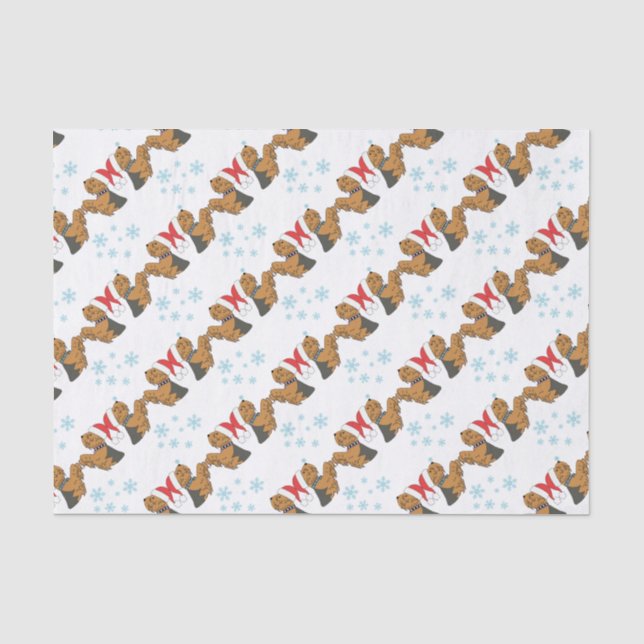 Papier Mousseline Emballage de Noël de Yorkshire Terrier (Recto)