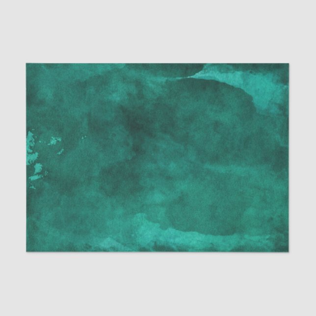 Papier Mousseline Emerald Green Aquarelle Mariage moderne (Recto)