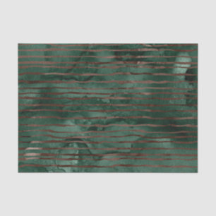 Papier Mousseline Emerald Green et Motif à rayures de cuivre