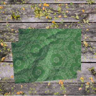 Papier Mousseline Emerald Green Vintage antique Motif orné