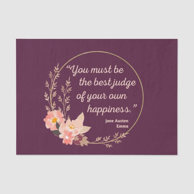 Papier Mousseline Emma De Jane Austen Citation I - Style Cute (Recto)