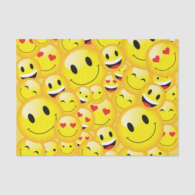 Papier Mousseline Émoticon mignon Happy Emoji Kids Party Papier (Recto)
