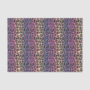 Papier Mousseline Empreinte de léopard arc-en-ciel