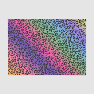 Papier Mousseline Empreinte de léopard arc-en-ciel - lissage lisse