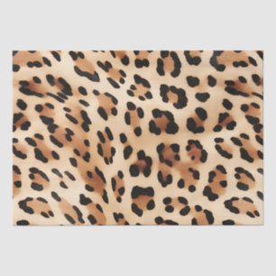 Papier Mousseline Empreinte de léopard blanc Brown