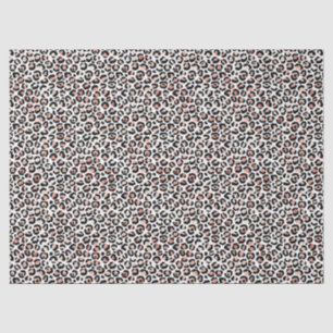 Papier Mousseline Empreinte de léopard blanc noir rose            