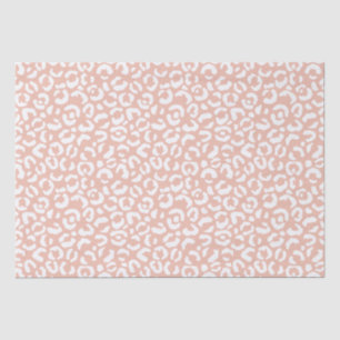 Papier Mousseline Empreinte de léopard blanc Peach