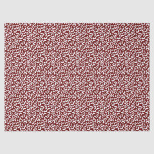 Papier Mousseline Empreinte de léopard blanc rouge