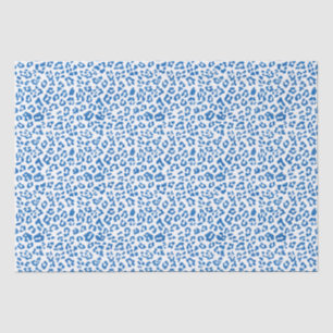 Papier Mousseline Empreinte de léopard bleu classique