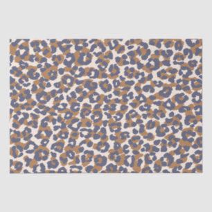 Papier Mousseline Empreinte de léopard-bleu et Brown