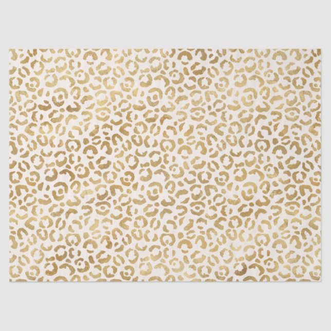 Papier Mousseline  Empreinte de léopard Cream Gold      (Recto)