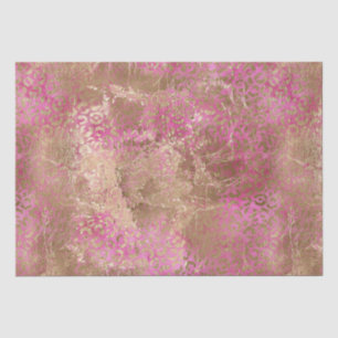 Papier Mousseline Empreinte de léopard de glamour rose Girly