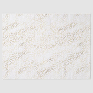Papier Mousseline Empreinte de léopard d'or blanc