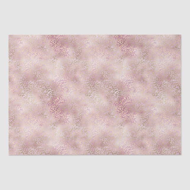 Papier Mousseline Empreinte de léopard d'or de Glam rose (Recto)