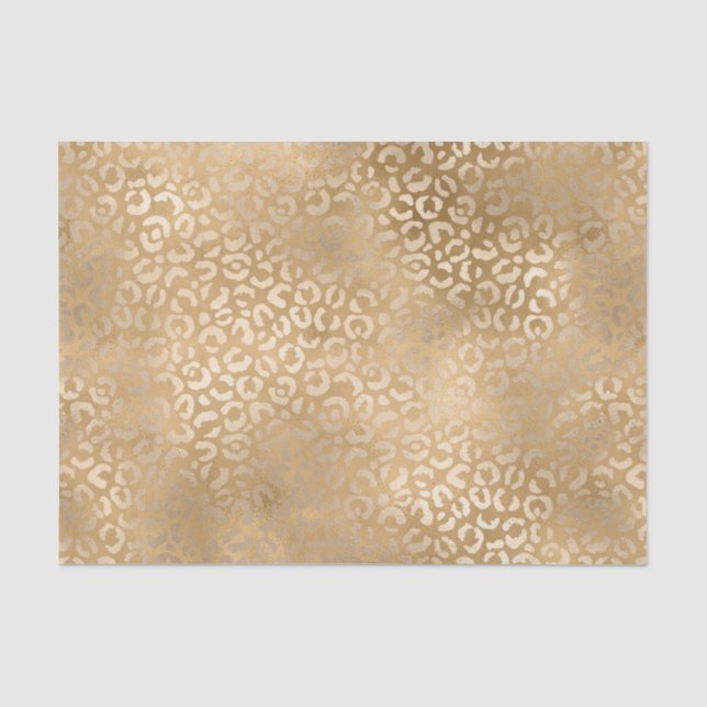 Papier Mousseline Empreinte de léopard Gold Glam (Recto)