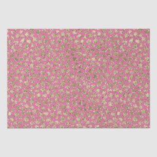 Papier Mousseline Empreinte de léopard Gold Pink Glitz